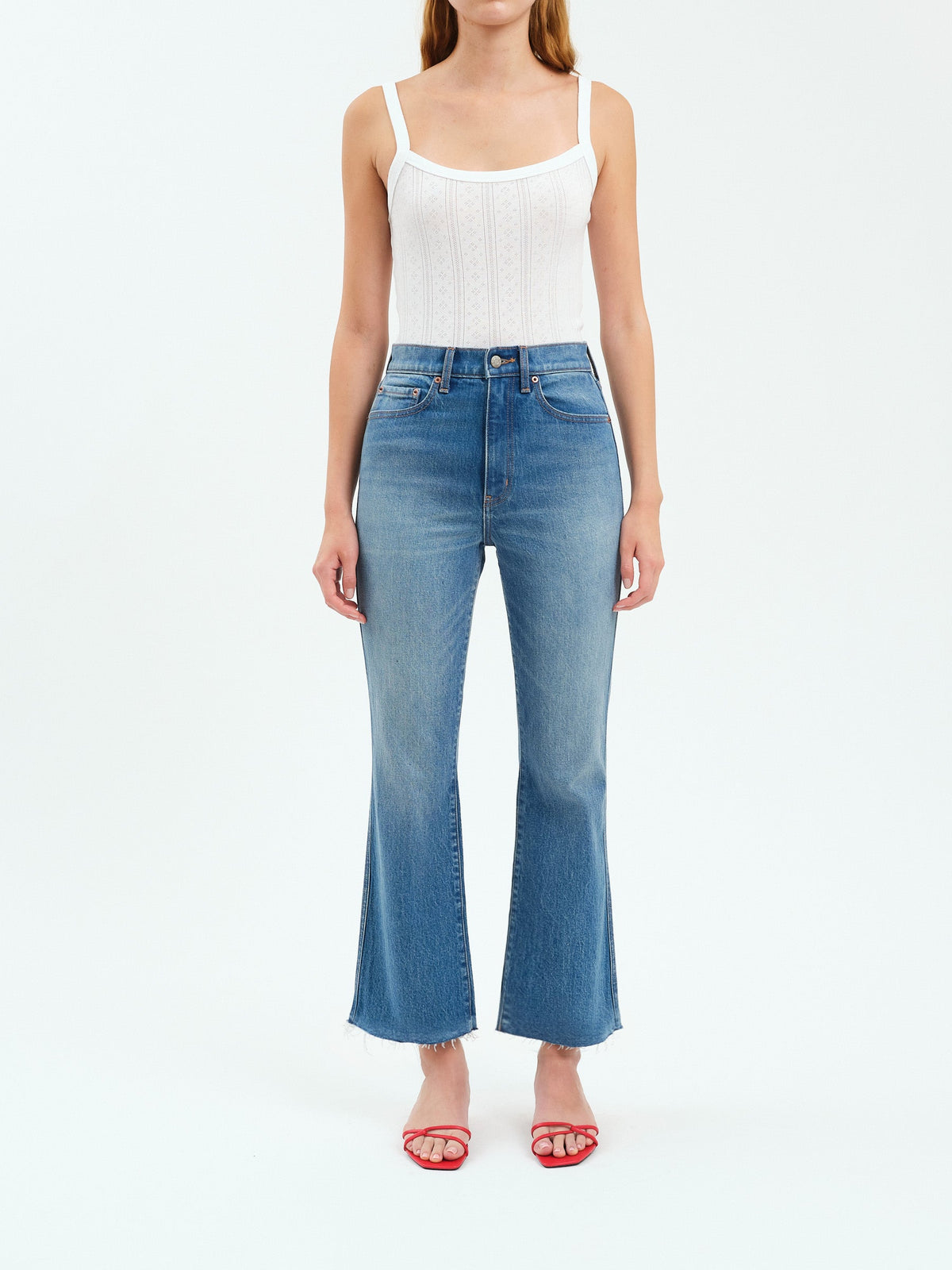 Daze Soho Rawcut High Rise Ankle Flare