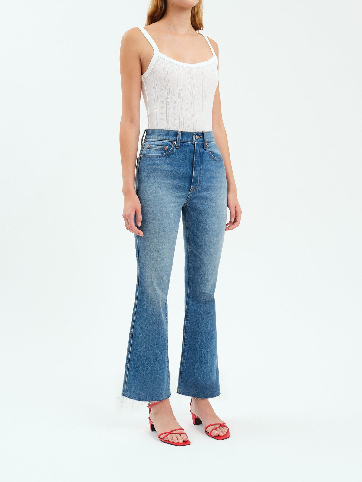 Daze Soho Rawcut High Rise Ankle Flare