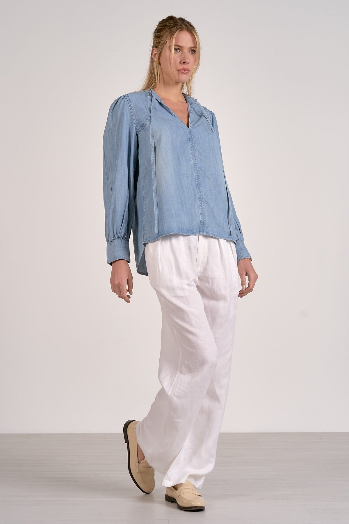 Elan Long Sleeve V-Neck Top