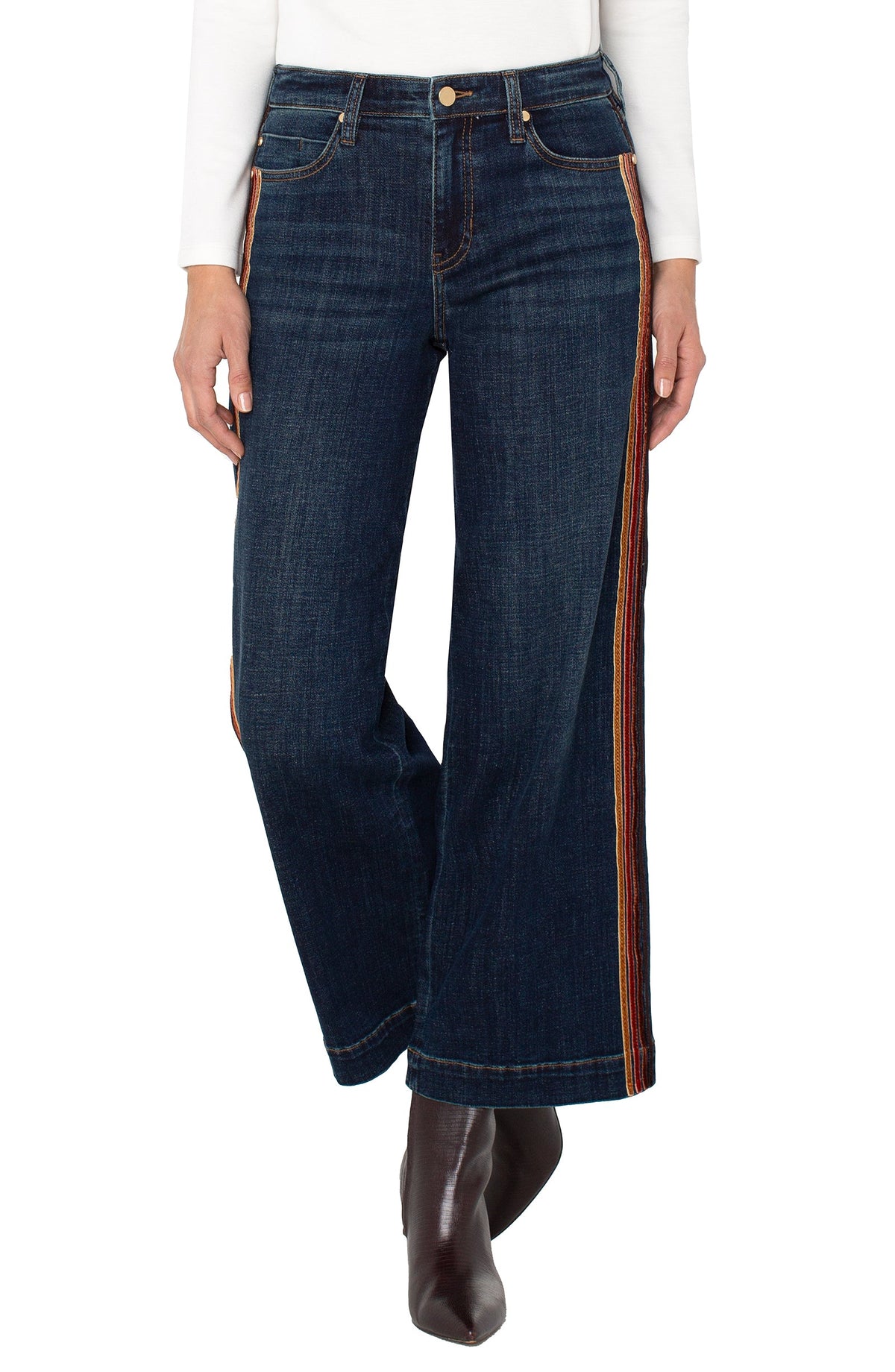 Liverpool Stripe Wide Leg Jean