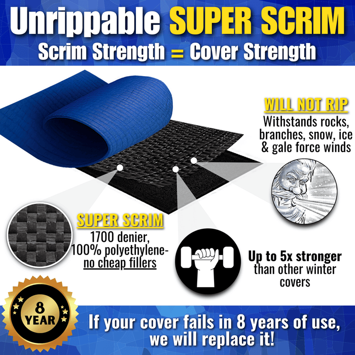 Unrippable Above Ground Swimming Pool Tarp Winter Cover Round or Oval