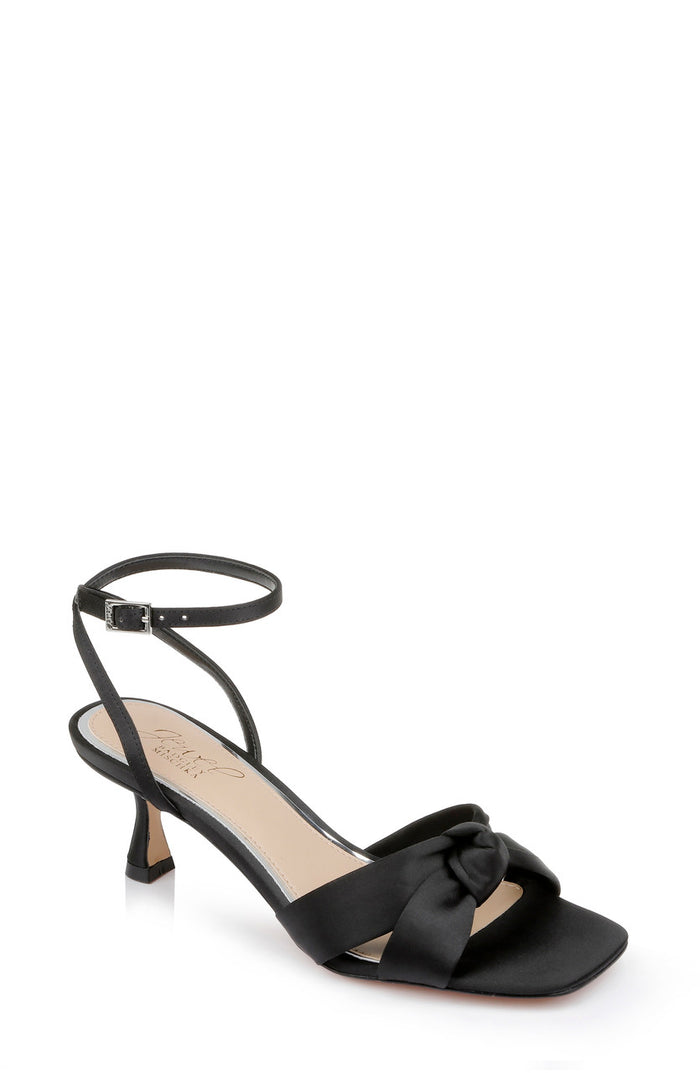 Black | Valerie Open Toe Kitten Heels