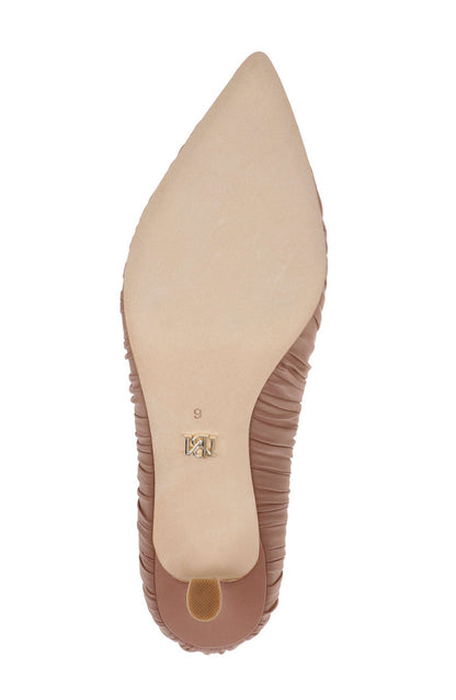 Nude Fabric | Verity Ruched Kitten Heel Pumps Sole