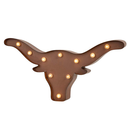 Vintage Rustic Farmhouse LED Marquee Ox Head Sign