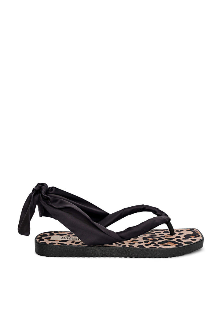 Black Leopard | Wrenna Slingback Thong Sandal Side