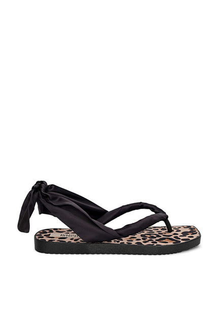 Black Leopard | Wrenna Slingback Thong Sandal Side