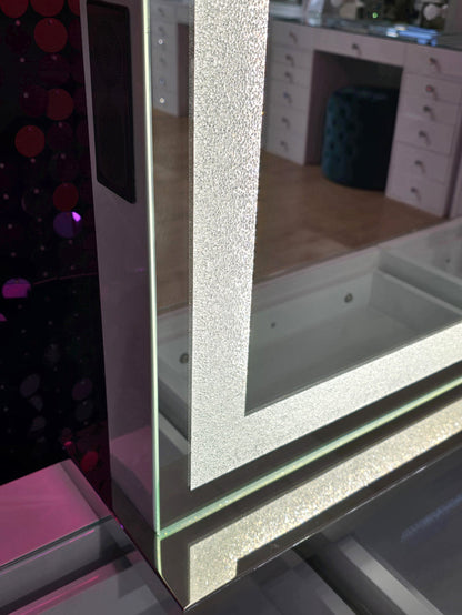XL Crystal Vanity Makeup Mirror with Tri-Lights (L100cm x H80cm)