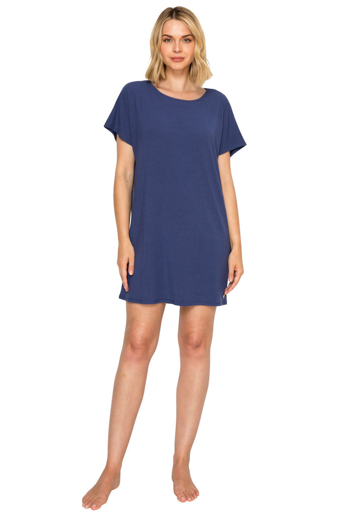 Blueberry | Yummy Modal Rib Dolman Sleep Dress Front