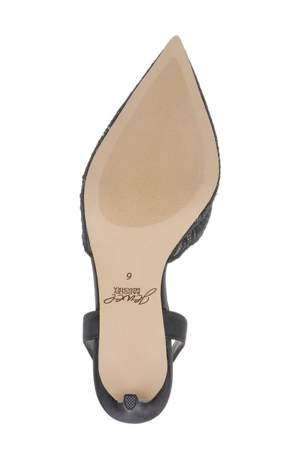 Black Satin | Zaima Ankle Strap Pump Sole