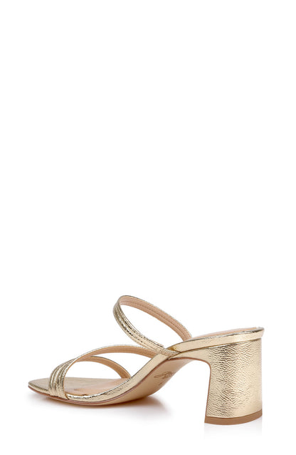 Gold Patent | Zazie Block Heeled Sandal Back Side